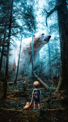 خرس-خرس قطبی-جنگل-درخت